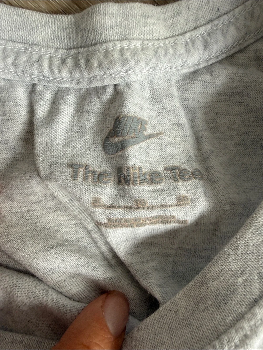 Nike Gray Tee with Light Blue and Silver Swoosh
